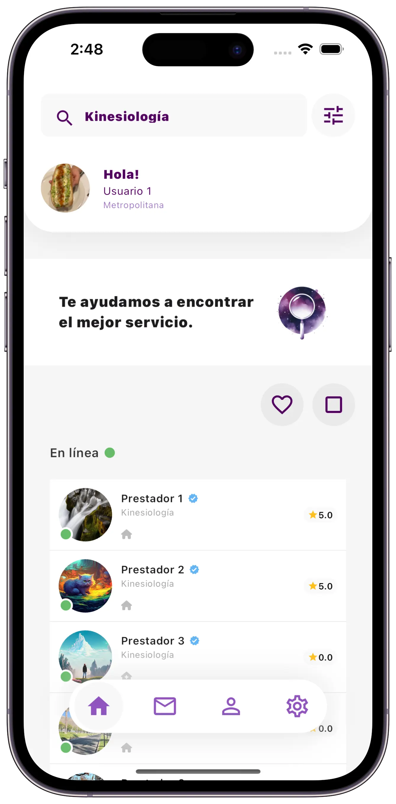 Proceso de búsqueda de servicios en Andi