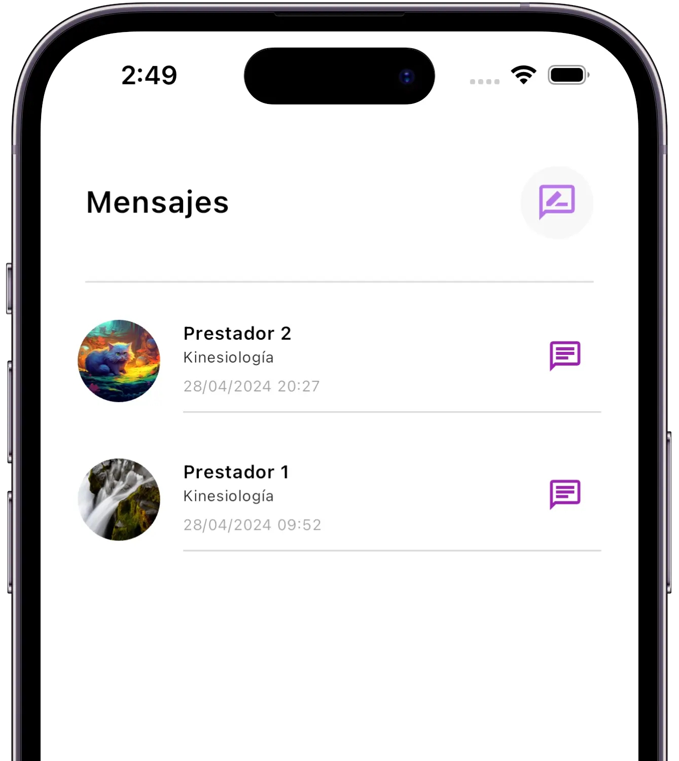 Chat en tiempo real con profesionales